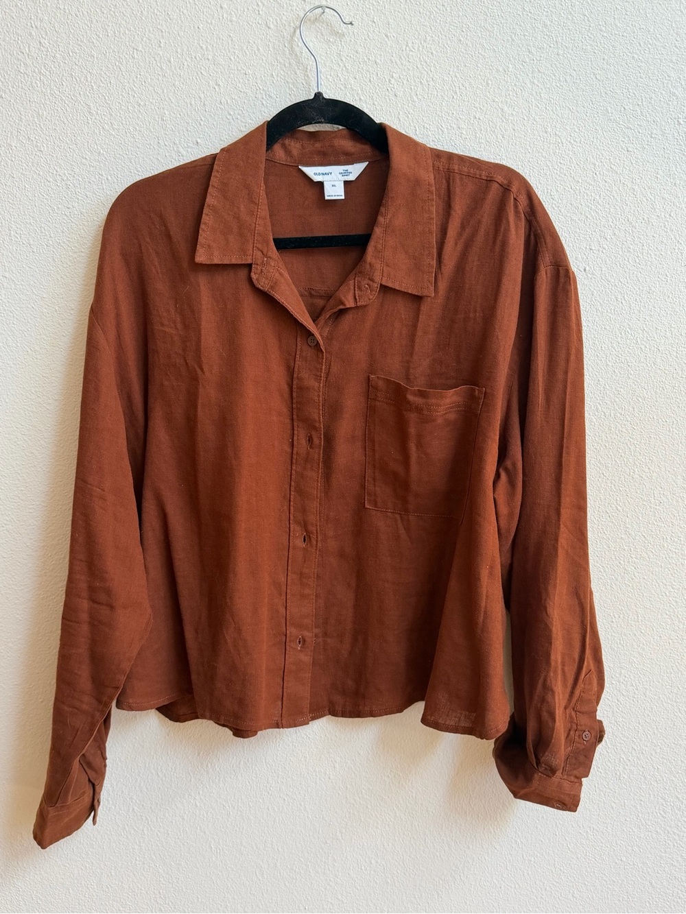 Rust Brown Linen Shirt